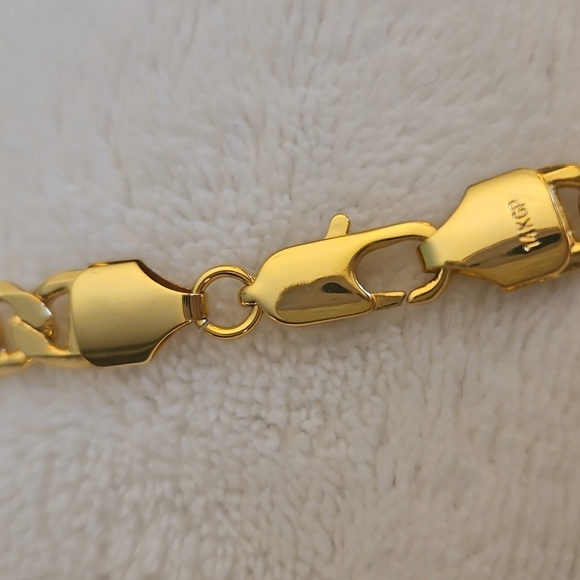 14k Gold Plated Mariner Chain Necklace and Bracelet Set - Picture 7 of 10